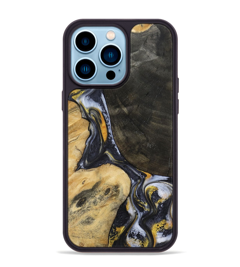 iPhone 14 Pro Max Wood Phone Case - Boone (Black & White, 794932)