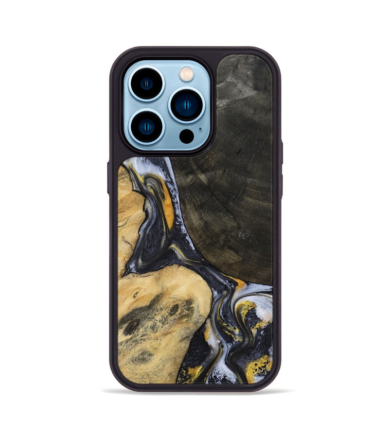 iPhone 14 Pro Wood Phone Case - Boone (Black & White, 794932)