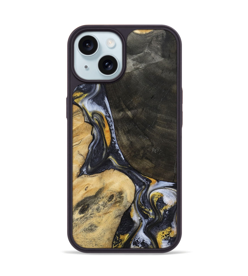 iPhone 15 Wood Phone Case - Boone (Black & White, 794932)