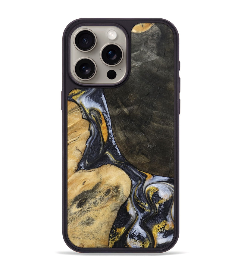 iPhone 15 Pro Max Wood Phone Case - Boone (Black & White, 794932)