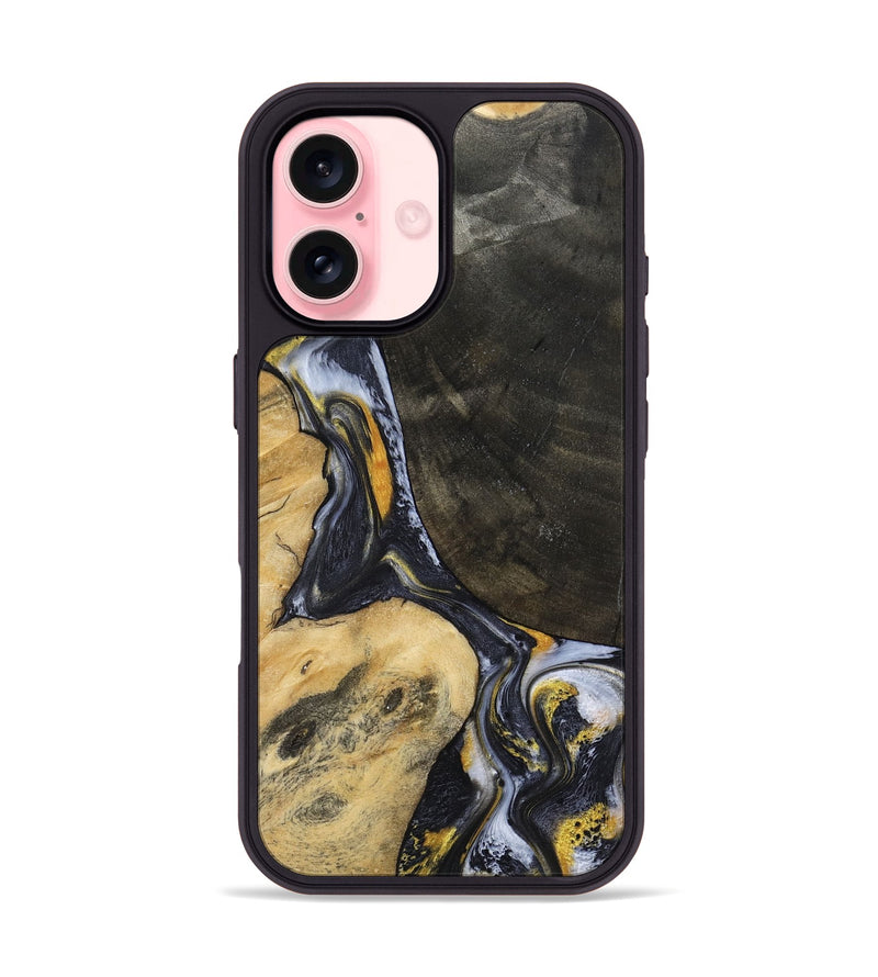 iPhone 16 Wood Phone Case - Boone (Black & White, 794932)