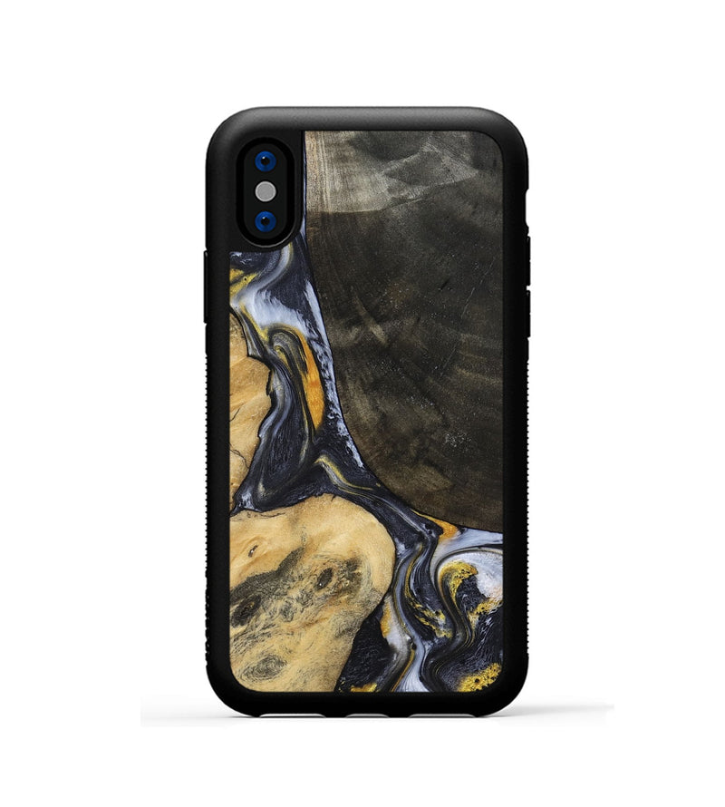 iPhone Xs Wood Phone Case - Boone (Black & White, 794932)