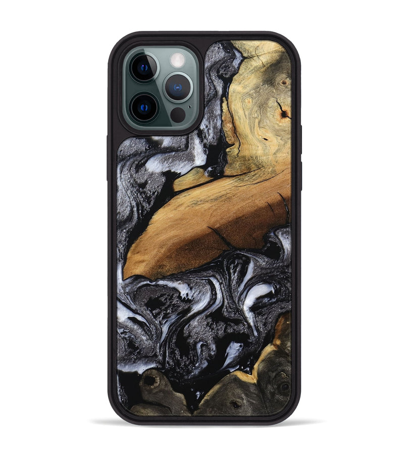 iPhone 12 Pro Max Wood Phone Case - Blake (Black & White, 794933)