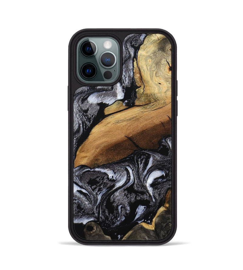 iPhone 12 Pro Wood Phone Case - Blake (Black & White, 794933)