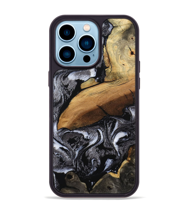 iPhone 14 Pro Max Wood Phone Case - Blake (Black & White, 794933)