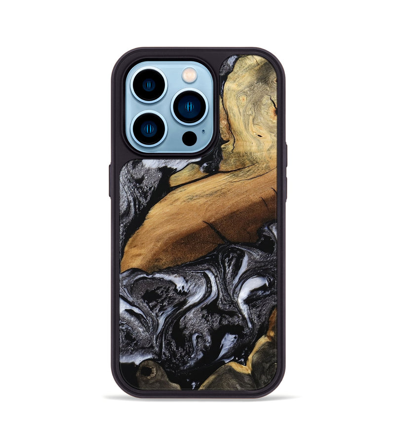 iPhone 14 Pro Wood Phone Case - Blake (Black & White, 794933)