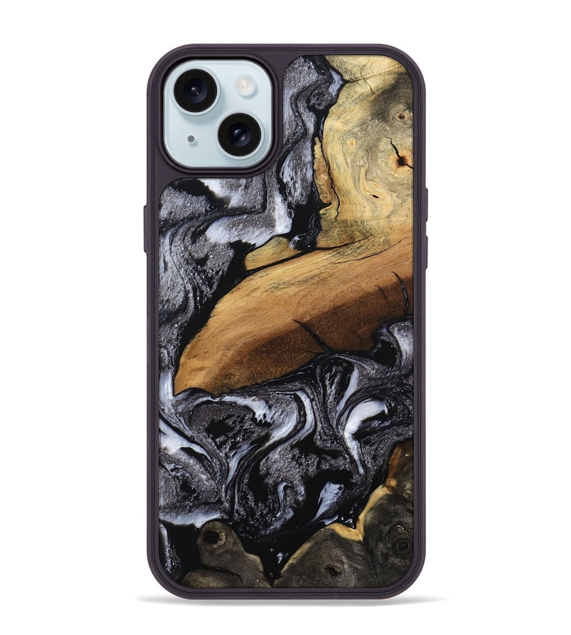 iPhone 15 Plus Wood Phone Case - Blake (Black & White, 794933)