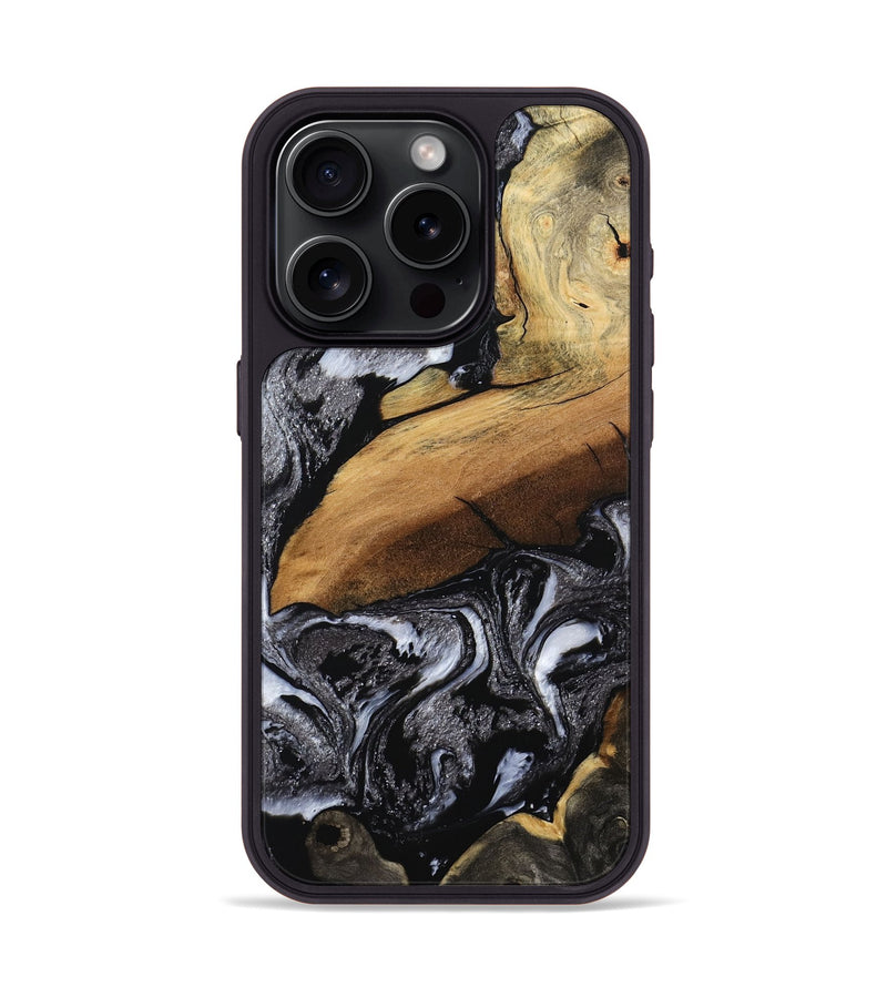 iPhone 15 Pro Wood Phone Case - Blake (Black & White, 794933)