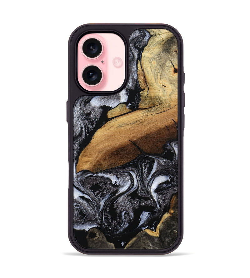 iPhone 16 Wood Phone Case - Blake (Black & White, 794933)