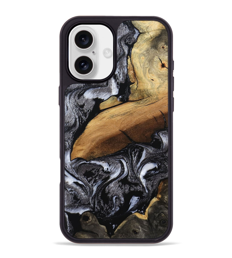 iPhone 16 Plus Wood Phone Case - Blake (Black & White, 794933)