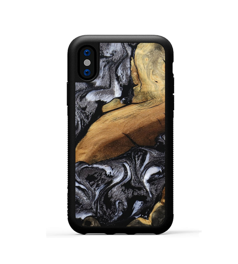 iPhone Xs Wood Phone Case - Blake (Black & White, 794933)