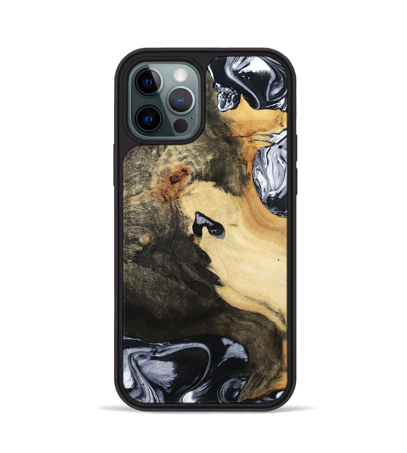 iPhone 12 Pro Wood Phone Case - Orpha (Black & White, 794935)