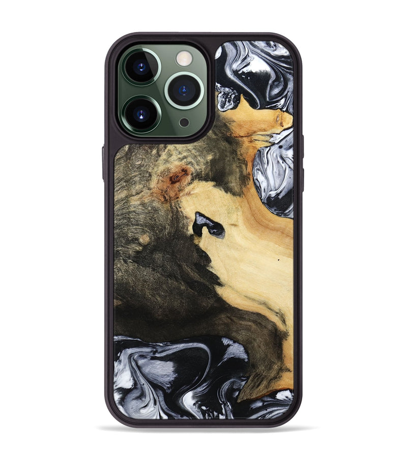 iPhone 13 Pro Max Wood Phone Case - Orpha (Black & White, 794935)