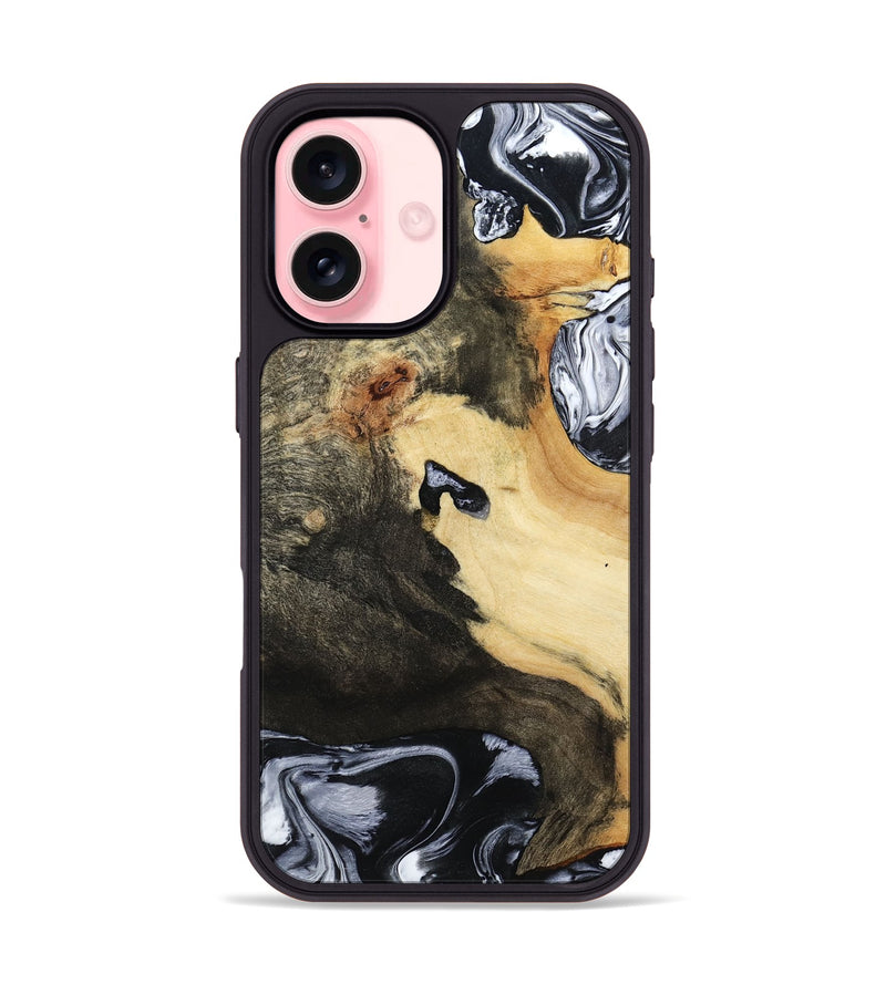 iPhone 16 Wood Phone Case - Orpha (Black & White, 794935)