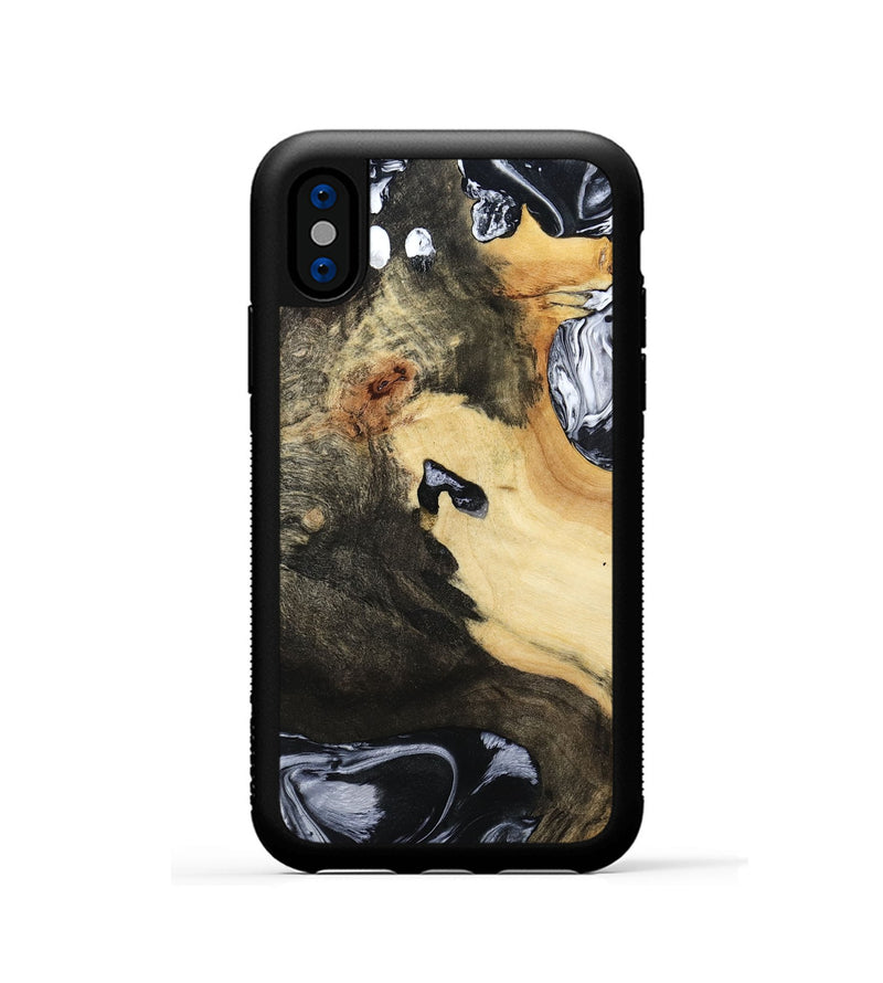 iPhone Xs Wood Phone Case - Orpha (Black & White, 794935)