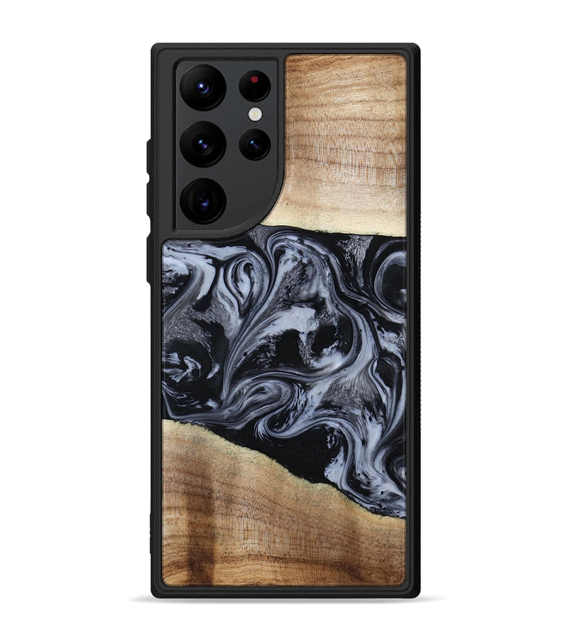 Galaxy S22 Ultra Wood Phone Case - Sheree (Black & White, 794940)