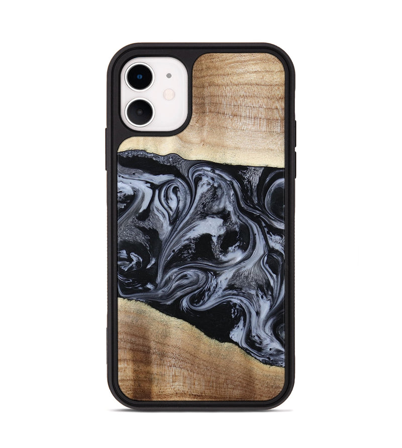 iPhone 11 Wood Phone Case - Sheree (Black & White, 794940)