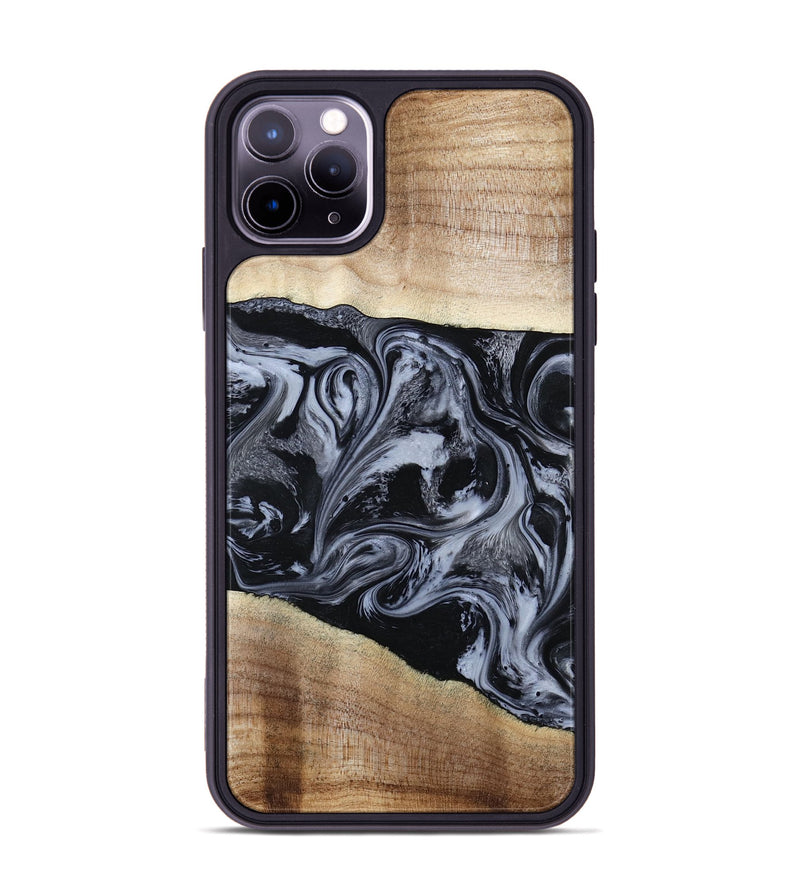 iPhone 11 Pro Max Wood Phone Case - Sheree (Black & White, 794940)