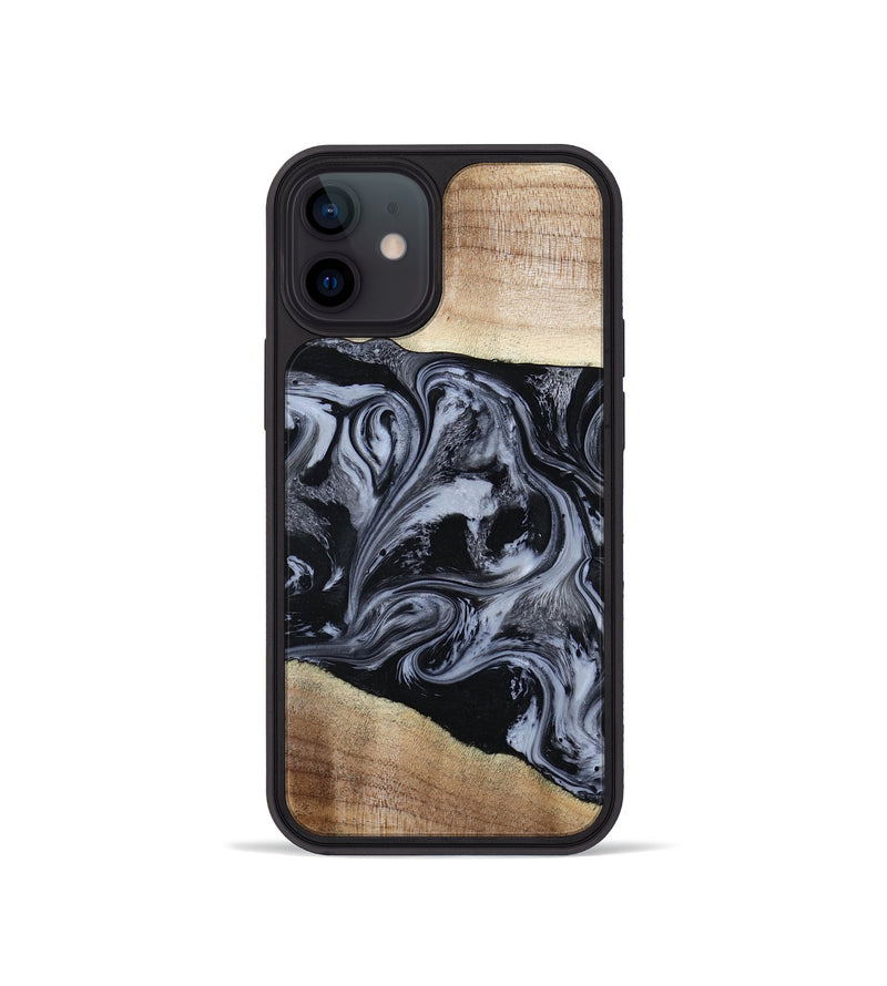 iPhone 12 mini Wood Phone Case - Sheree (Black & White, 794940)