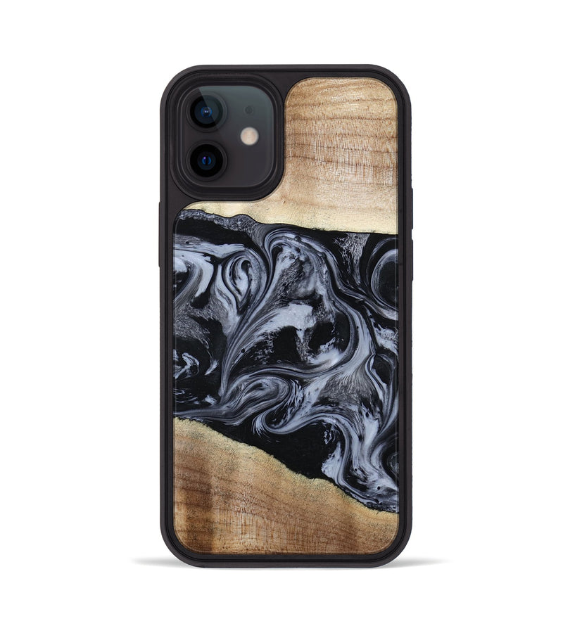 iPhone 12 Wood Phone Case - Sheree (Black & White, 794940)