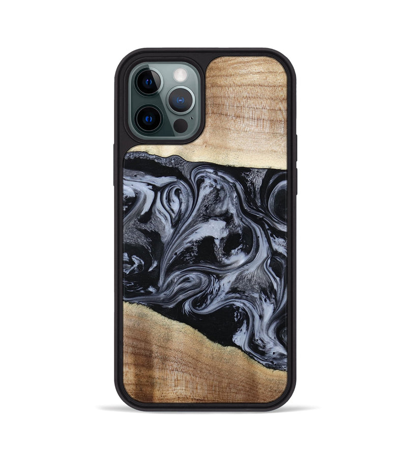 iPhone 12 Pro Wood Phone Case - Sheree (Black & White, 794940)