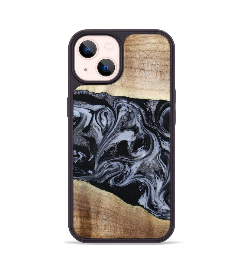 iPhone 14 Wood Phone Case - Sheree (Black & White, 794940)