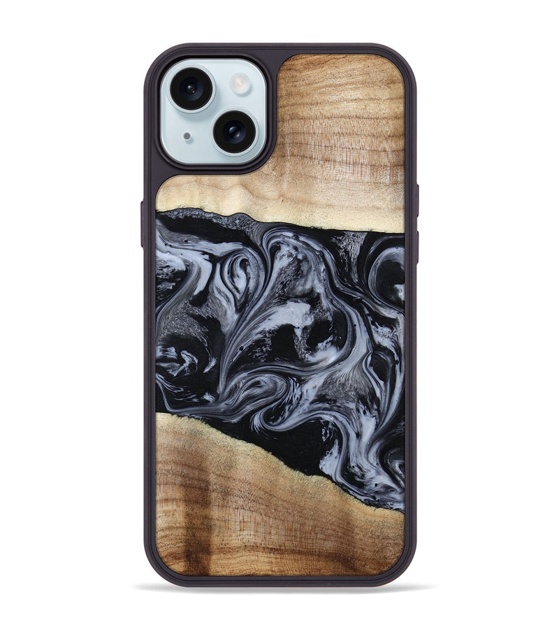 iPhone 15 Plus Wood Phone Case - Sheree (Black & White, 794940)