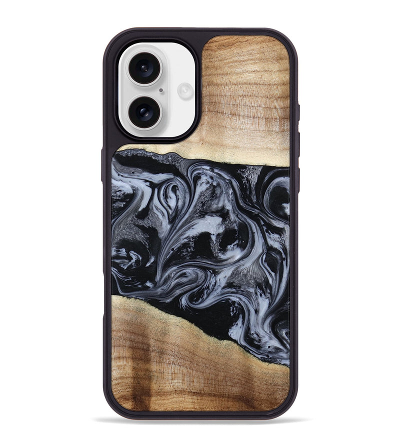 iPhone 16 Plus Wood Phone Case - Sheree (Black & White, 794940)