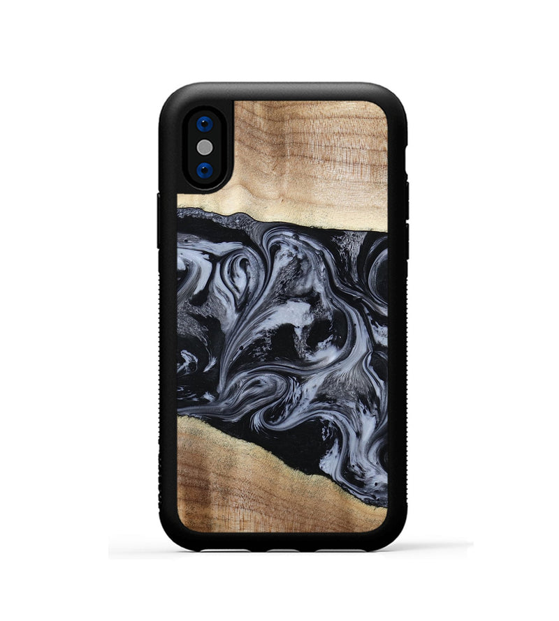 iPhone Xs Wood Phone Case - Sheree (Black & White, 794940)