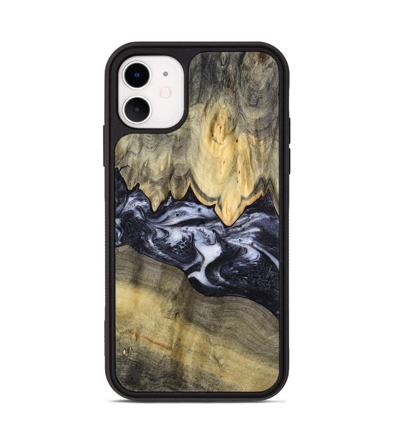 iPhone 11 Wood Phone Case - Natasha (Black & White, 794943)