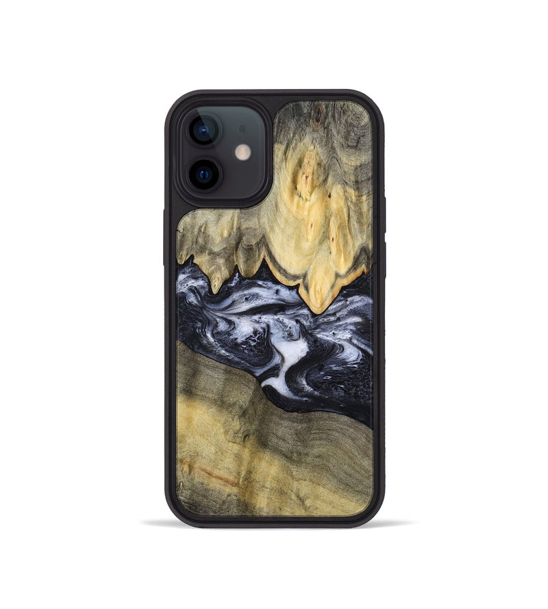 iPhone 12 mini Wood Phone Case - Natasha (Black & White, 794943)