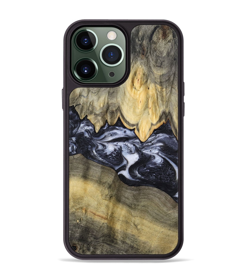 iPhone 13 Pro Max Wood Phone Case - Natasha (Black & White, 794943)