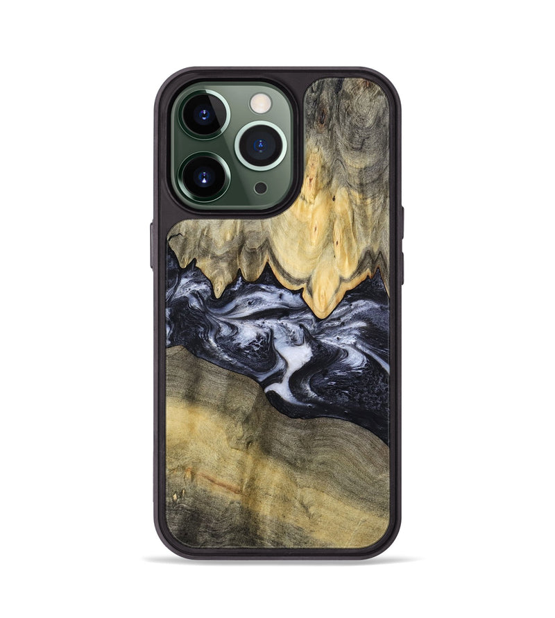 iPhone 13 Pro Wood Phone Case - Natasha (Black & White, 794943)