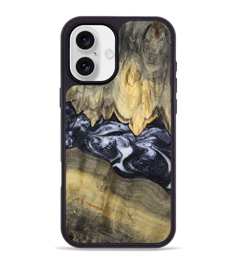 iPhone 16 Plus Wood Phone Case - Natasha (Black & White, 794943)