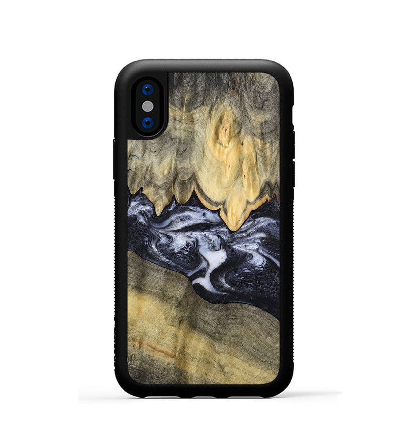 iPhone Xs Wood Phone Case - Natasha (Black & White, 794943)