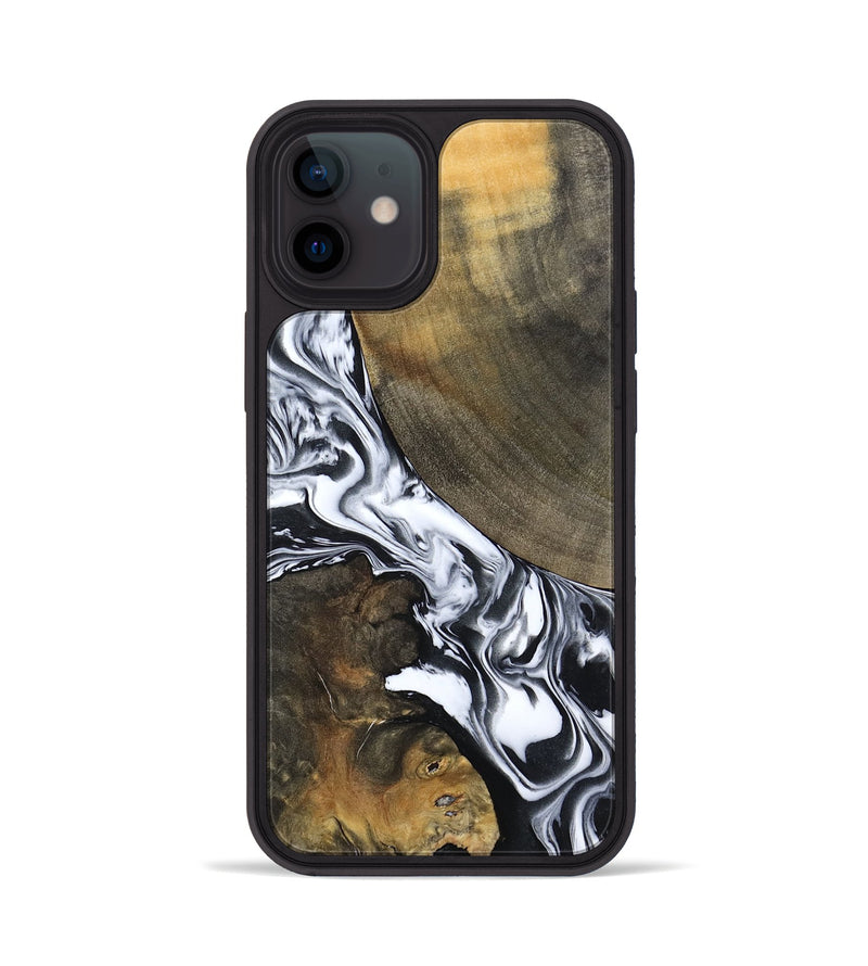 iPhone 12 Wood Phone Case - Willow (Black & White, 794944)