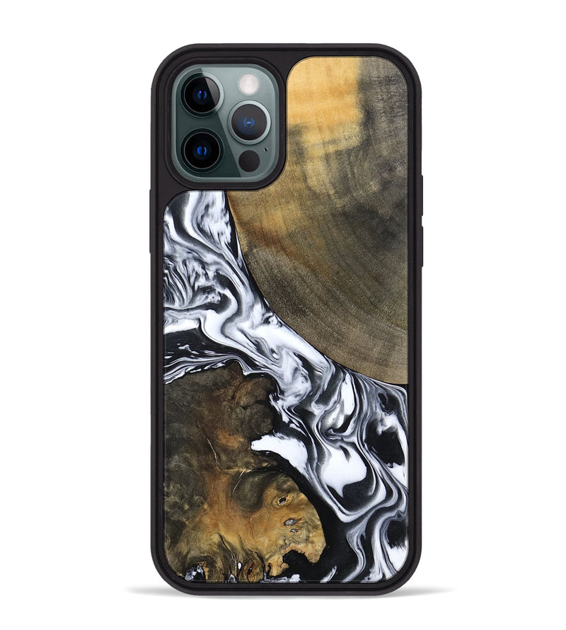 iPhone 12 Pro Max Wood Phone Case - Willow (Black & White, 794944)