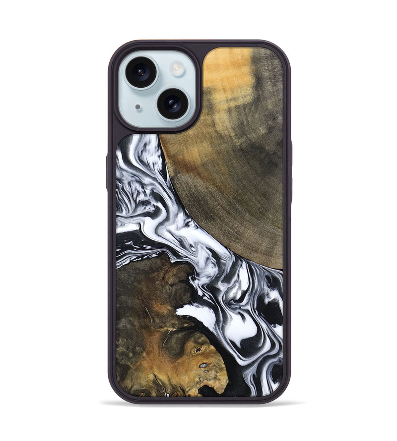 iPhone 15 Wood Phone Case - Willow (Black & White, 794944)