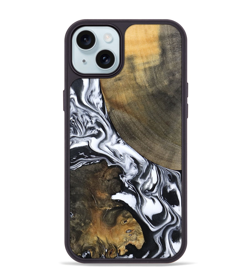 iPhone 15 Plus Wood Phone Case - Willow (Black & White, 794944)