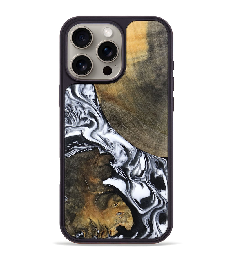 iPhone 16 Pro Max Wood Phone Case - Willow (Black & White, 794944)