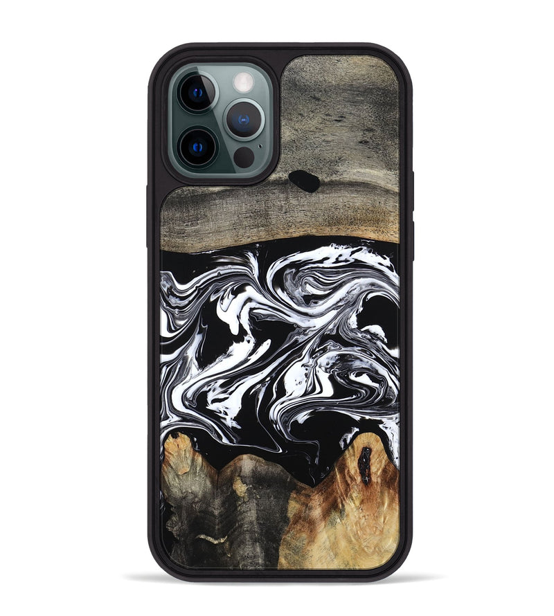 iPhone 12 Pro Max Wood Phone Case - Viva (Black & White, 794946)