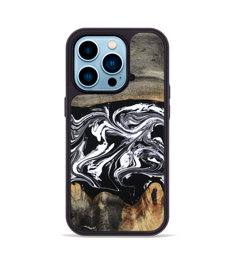 iPhone 14 Pro Wood Phone Case - Viva (Black & White, 794946)