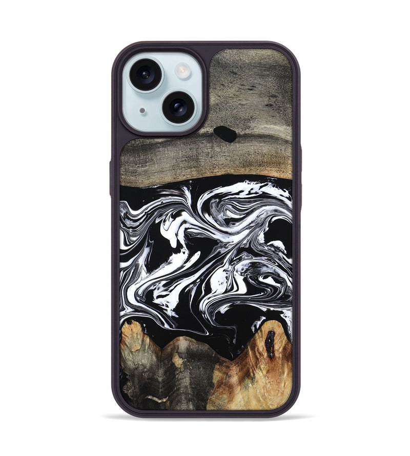 iPhone 15 Wood Phone Case - Viva (Black & White, 794946)