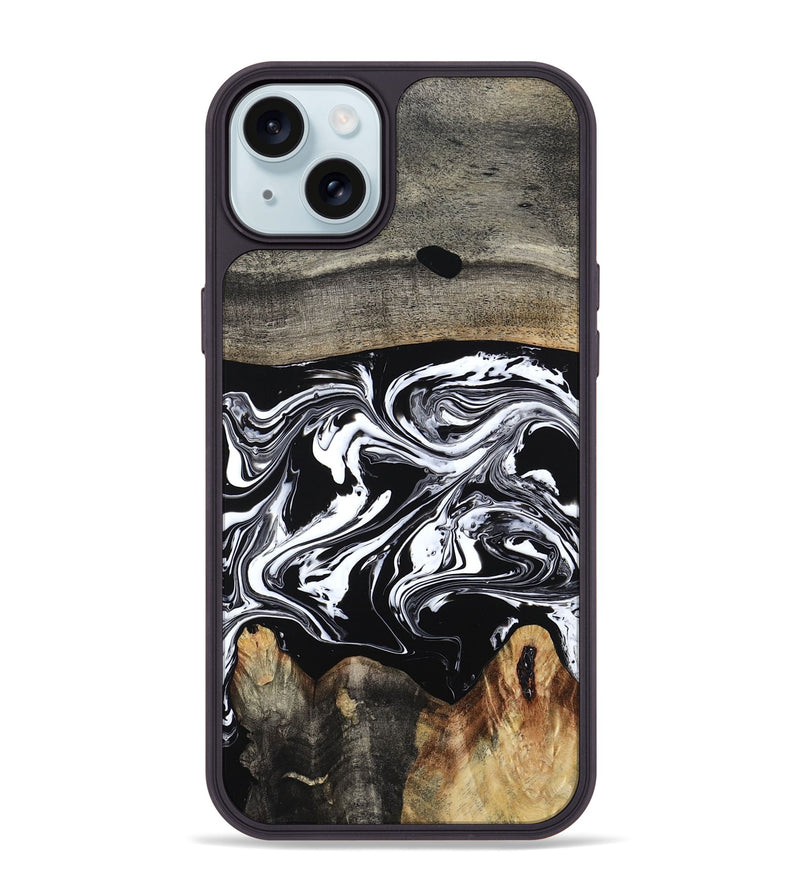 iPhone 15 Plus Wood Phone Case - Viva (Black & White, 794946)