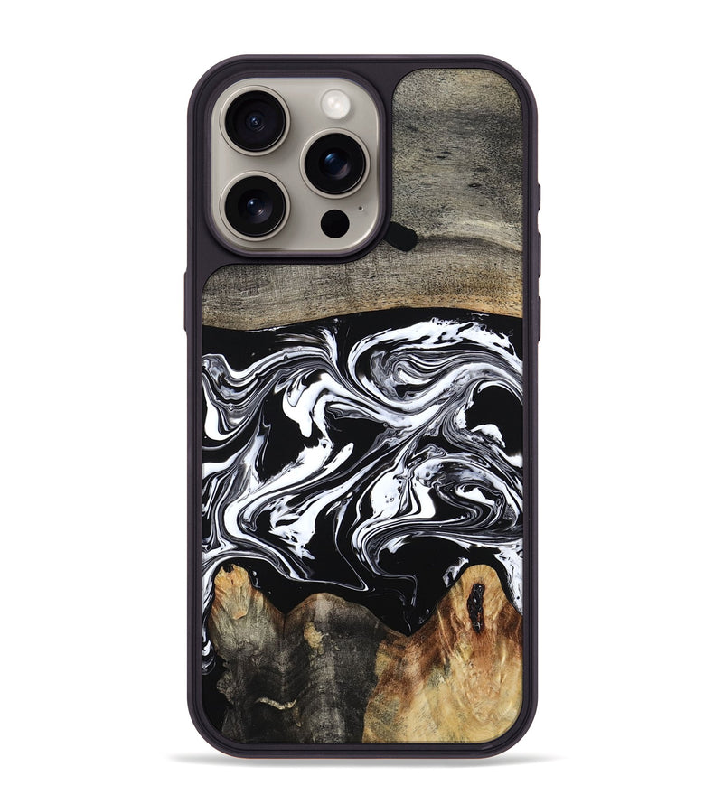 iPhone 15 Pro Max Wood Phone Case - Viva (Black & White, 794946)