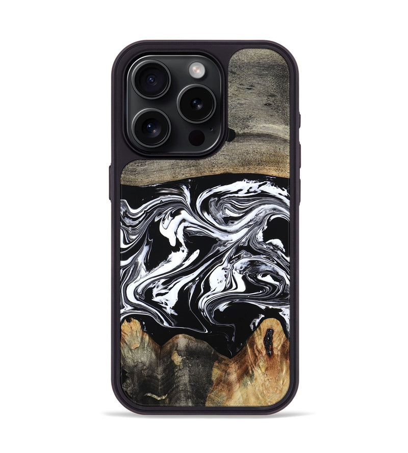 iPhone 15 Pro Wood Phone Case - Viva (Black & White, 794946)