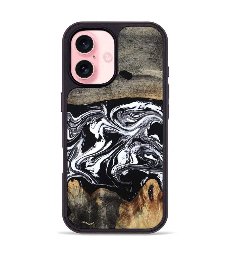 iPhone 16 Wood Phone Case - Viva (Black & White, 794946)