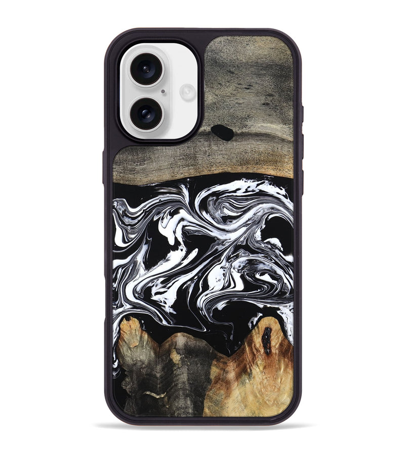 iPhone 16 Plus Wood Phone Case - Viva (Black & White, 794946)