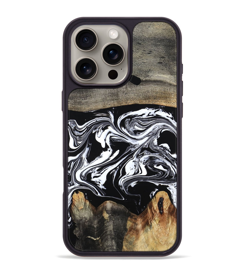 iPhone 16 Pro Max Wood Phone Case - Viva (Black & White, 794946)