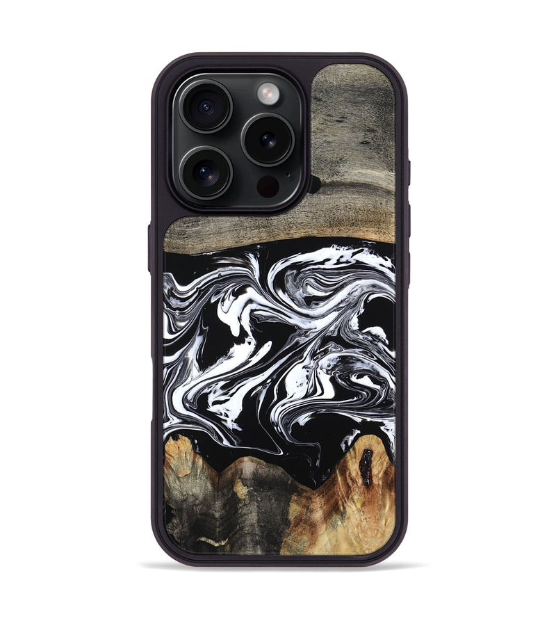 iPhone 16 Pro Wood Phone Case - Viva (Black & White, 794946)
